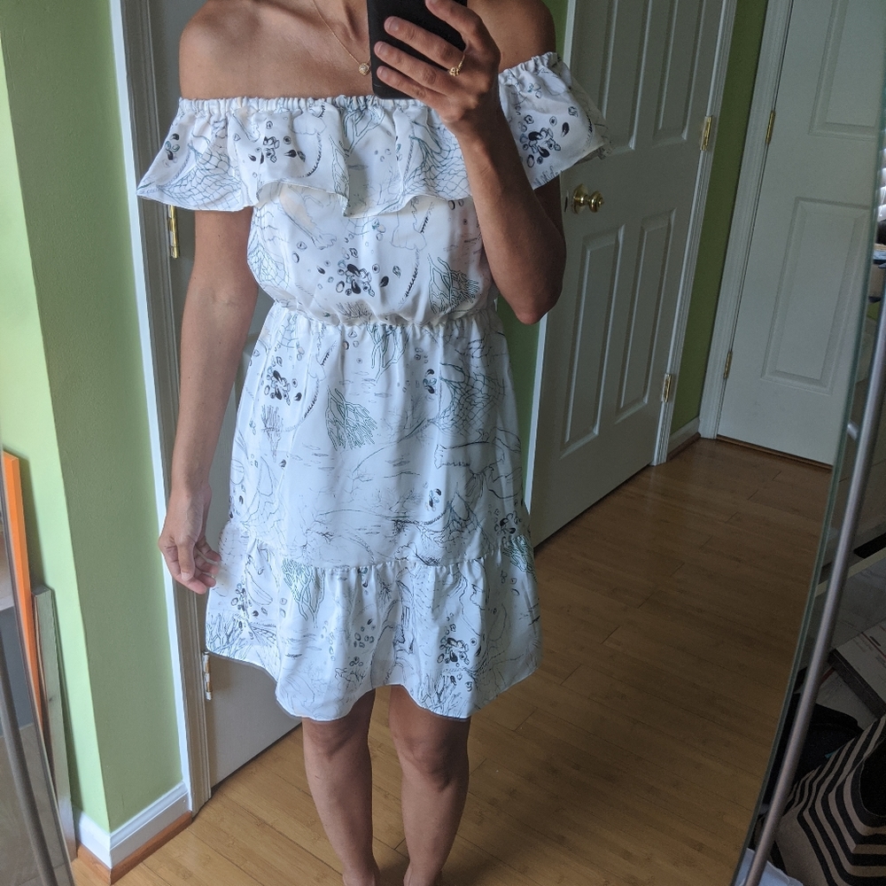 Off Shoulder Silk Club Monaco Dress, Size XS